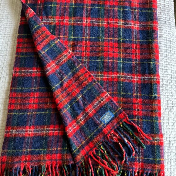 Vintage Pendleton 100% Virgin Wool Blanket Throw 52" x 78"